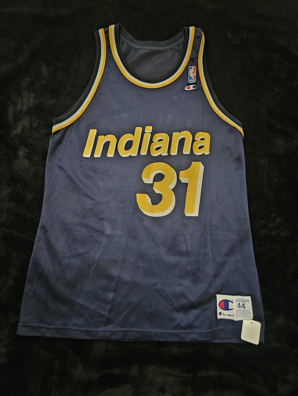 Mens Size 44 Indiana Pacers Reggie Miller #34 Champion Basketball Jersey